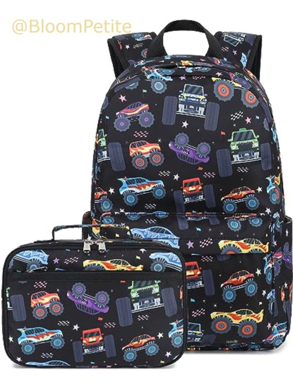 CAMTOP Kids Backpack Set with Lunch Box, Water-Resistant Polyester, Preschool